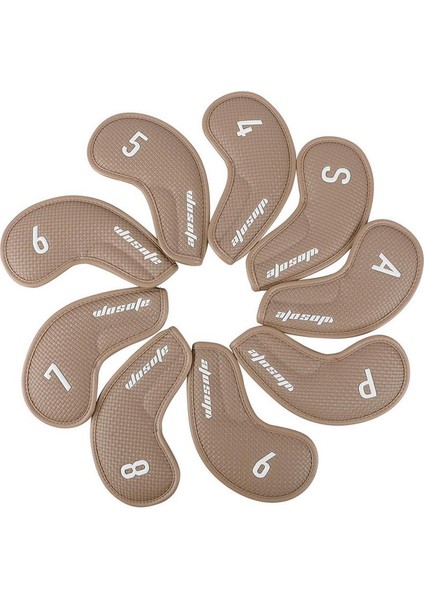 9x Golf Kulübü Golf Sopası Kılıfı Ütüler Için Golf Demir Kafa Golf Aksesuarları Kahverengi Dokuma Doku Kapakları (Yurt Dışından) indirimleri
