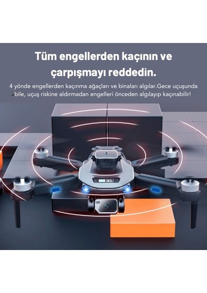 S150 Drone Çift Kameralı 1080P Hd 5g Wı-Fı Engelden Kaçınma Hareketli Kamera