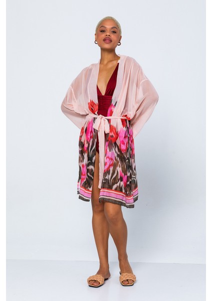 Exclusive Pole Çiçek Desen Kimono