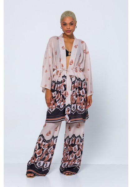 Exclusive Pole Tekne Desenli Kimono