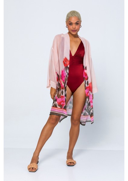 Exclusive Pole Çiçek Desen Kimono