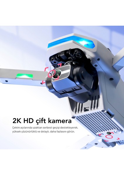 S135 Pro Gps Drone 2k Hd 5g Wı-Fı Lazer Engelden Kaçınma Çift Kameralı Beni Takip Et Modu