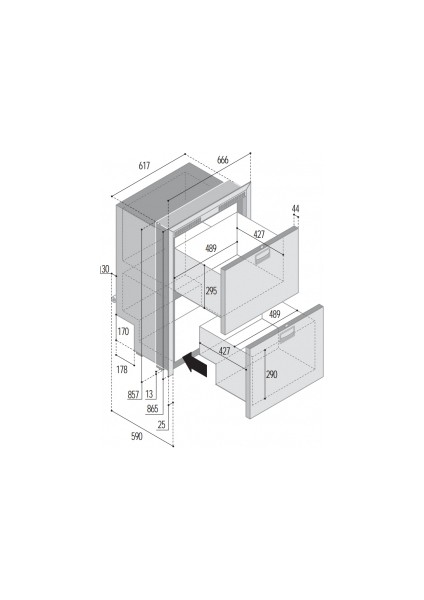 Vitrifrigo Buzdolabı. DW180 Ocx2 Rfx 80+64 Litre