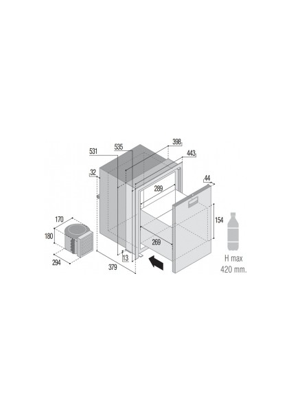 Buzdolabı. Model DW42 Ocx2 Rfx 42 Litre