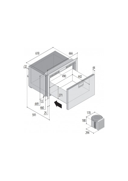 Vitrifrigo Buzdolabı. Model DW70 Ocx2 Rfx 75 Litre