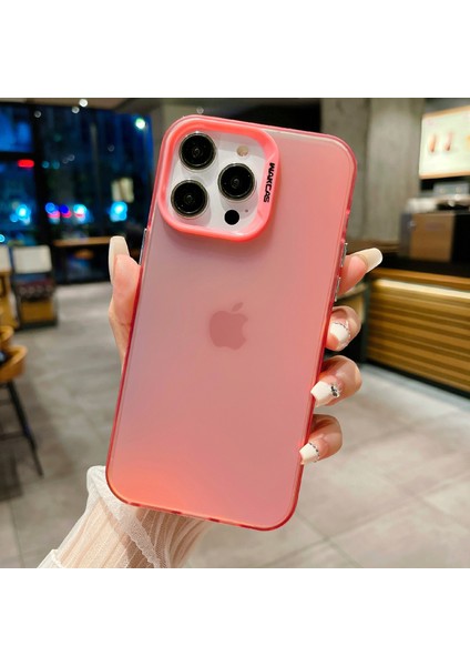 Iphone 14 Pro Gradyan Renk Akrilik Tpu Kapak Anti-Fall Ince Telefon Kabuk Pembe (Yurt Dışından)