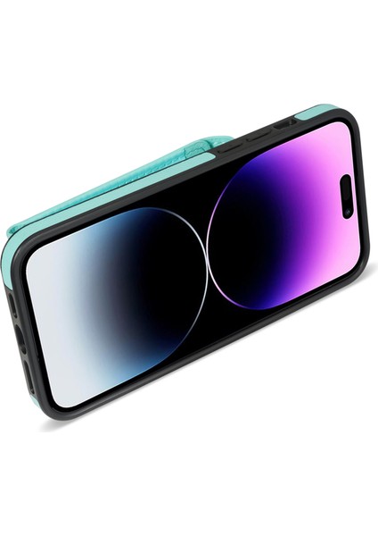 Iphone 14 Pro Zipper Cep Pu Deri+Tpu Telefon Kapağı Kart Tutucu Yeşili (Yurt Dışından) modelleri