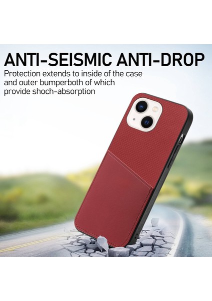 Iphone 14 Telefon Kasası Için Telefon Geri Kapağı 6.1 Inç Cowhide Deri Kaplamalı Tpu+Pc Çizik Dirençli Koruyucu Telefon Kasa-Karanlık Kırmızı (Yurt Dışından) modelleri
