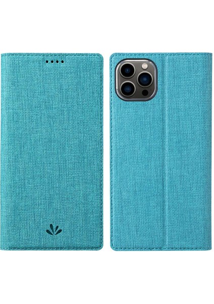 Iphone 14 Pro Pu Deri Manyetik Otomatik Absorbed Kasa Standı Özellik Kart Yuvası Folio Kapak Mavisi (Yurt Dışından)