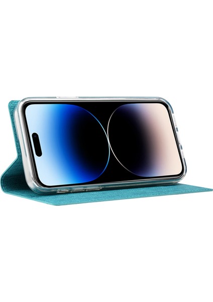 Iphone 14 Pro Pu Deri Manyetik Otomatik Absorbed Kasa Standı Özellik Kart Yuvası Folio Kapak Mavisi (Yurt Dışından) fiyatları