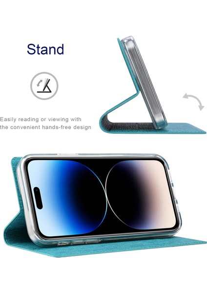 Iphone 14 Pro Pu Deri Manyetik Otomatik Absorbed Kasa Standı Özellik Kart Yuvası Folio Kapak Mavisi (Yurt Dışından) fırsatları