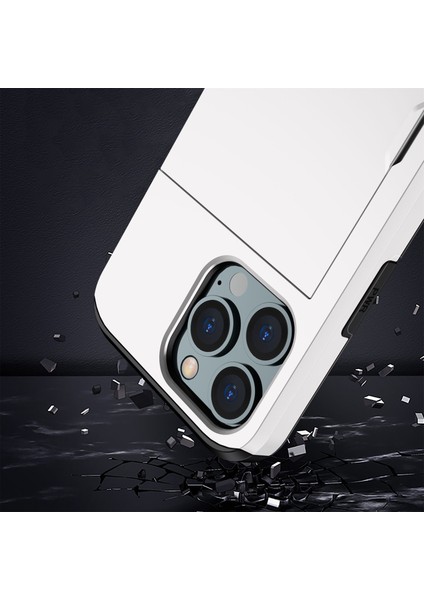 Iphone 14 Pro 6.1 Inç Çizgiye Döküm Anti Telefon Kılıf Kart Tutucu Yumuşak Tpu+Sert Pc Hibrid Kapak-Beyaz (Yurt Dışından) fırsatları