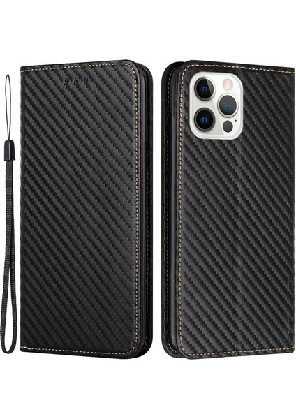 Iphone 14 Pro Telefon Kılıfı 6.1 Inç Kırılma Kanıtı Karbon Fiber Doku Pu Deri Kılıf Otomatik Manyetik Kapalı Flip Stand Cüzdan Kapağı Black (Yurt Dışından)