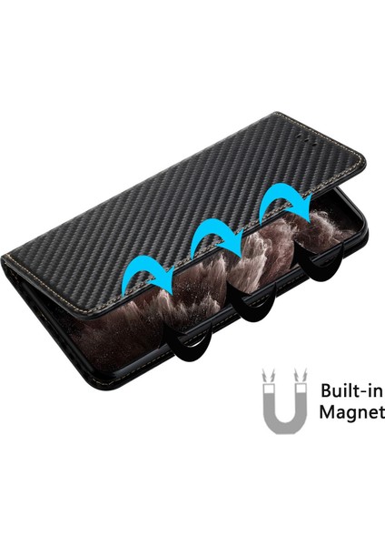 Iphone 14 Pro Telefon Kılıfı 6.1 Inç Kırılma Kanıtı Karbon Fiber Doku Pu Deri Kılıf Otomatik Manyetik Kapalı Flip Stand Cüzdan Kapağı Black (Yurt Dışından)