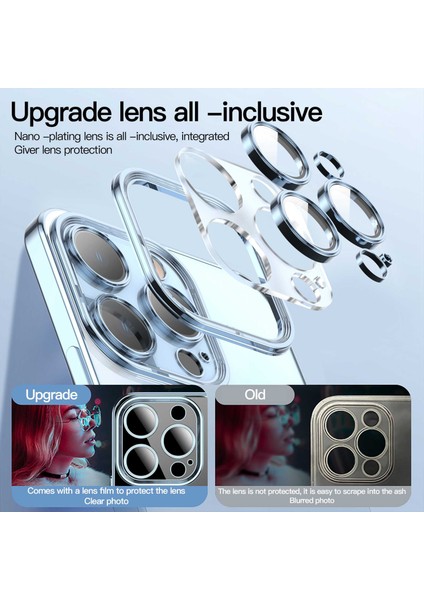 Iphone 14 Pro Phone Case Için Ultra Slim 6.1 Inç Manyetik Şarj Anti-Fall Anti Anti-Fone Arka Kapak Lens Film-Mavisi (Yurt Dışından)