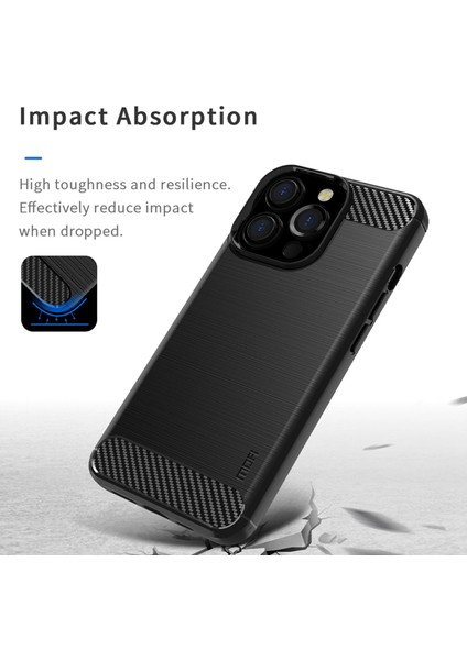Iphone 14 Pro Telefon Kılıfı 6.1 Inç Öne Parçalı Yumuşak Tpu Arka Kapak Fırçalanmış Yüzey Anti-Yağ Karbon Fiber Telefon Kılıf (Yurt Dışından)