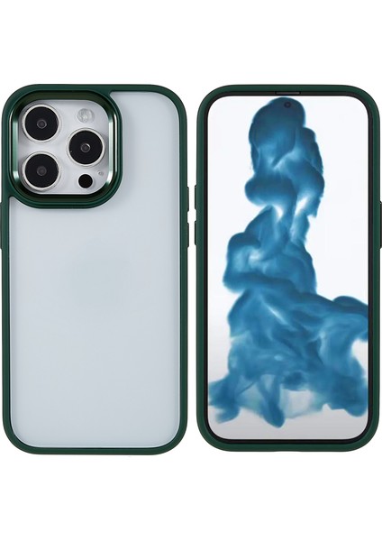 Iphone 14 Pro Telefon Kılıfı Için 6.1 Inç Arka Pc+Tpu Telefon Kapağı Metal Kamera Lens Çerçevesi Dizli Metal Düğmeleri Case-Dark Green (Yurt Dışından)