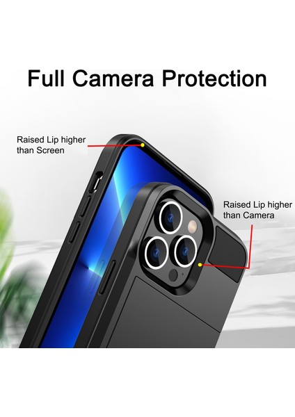 Iphone 14 Pro Telefon Kılıfı Için 6.1 Inç Kayan Kart Tutucu Pürüzsüz Yüzey Pc+Tpu Hibrit Telefon Kabuk Rose Gold (Yurt Dışından)