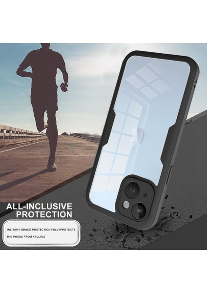 Iphone 14 Telefon Kasası Bırakılışa Dayanıklı Kamera Lens Koruma Evcil Hayvan Ekranı Film+Akrilik+Tpu Cep Telefonu Kapak-Karanlık Yeşil (Yurt Dışından) modelleri