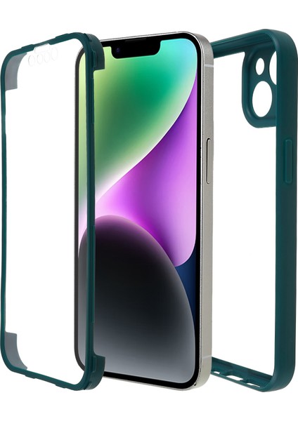 Iphone 14 Telefon Kasası Bırakılışa Dayanıklı Kamera Lens Koruma Evcil Hayvan Ekranı Film+Akrilik+Tpu Cep Telefonu Kapak-Karanlık Yeşil (Yurt Dışından) fırsatları