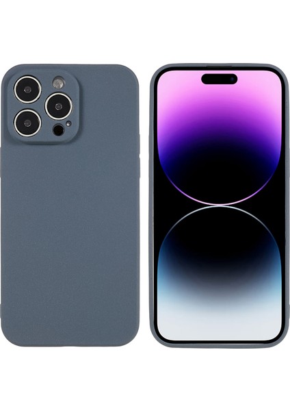 Iphone 14 Pro Phone Case Anti-Cratch Fone Geri Kılıf Kılıfı Çift Taraflı Mat Yumuşak Tpu Karşı Parçayı Anti Tele Kapak-Grey (Yurt Dışından)