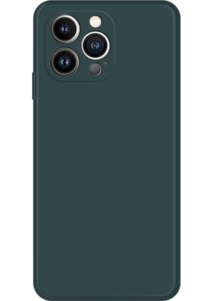 Iphone 14 Pro 14 Için Düz Kenar Koşullu Ka Tpu Anti-Çizelge Kılıf Mikrofiber Astar Telefon Geri Kapak-Dark Yeşil (Yurt Dışından)