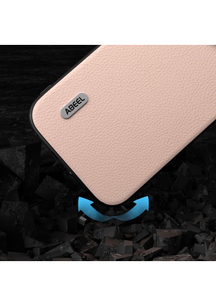 Iphone 14 Şok Geçirmez Telefon Kasası Cowhide Deri Kaplamalı Pc+Tpu Fine Litchi Doku Kapak Pembe (Yurt Dışından)