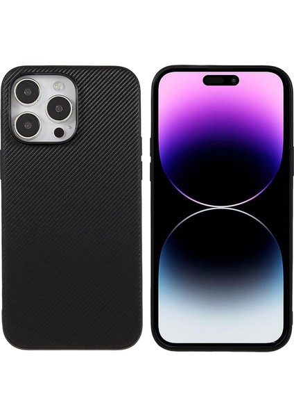 Iphone 14 Pro 14 Için Telefon Kılıfı Doku Damla Koşullu Pu Deri Kaplamalı Pc Ultra Ince Koruyucu Kapak Karbon/siyah (Yurt Dışından)
