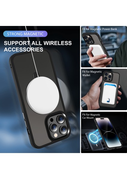 Iphone 14 Pro Telefon Kılıfı Magsafe Pc+Tpu Ring Kickstand Koruyucu Kapak Black ile Uyumlu Magnicy (Yurt Dışından) modelleri