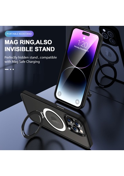 Iphone 14 Pro Telefon Kılıfı Magsafe Pc+Tpu Ring Kickstand Koruyucu Kapak Black ile Uyumlu Magnicy (Yurt Dışından) fırsatları
