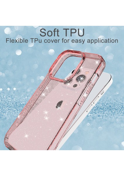 Iphone 14 Pro Glitter Powder Decor Tpu Kasa Telefon Droap Drap-Drap Slack Karşı Kaplama Kapak Pınk (Yurt Dışından) fiyatları
