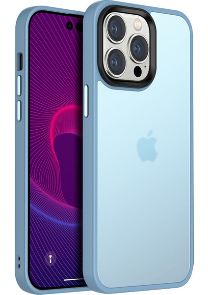 Iphone 14 Pro Telefon Kılıfı Için 6.1 Inç Anti-Güz Mat Anti-Anteler Tpu+Pc Hafif Ince Lens Koruma Geri Kapak Işık Mavi (Yurt Dışından)
