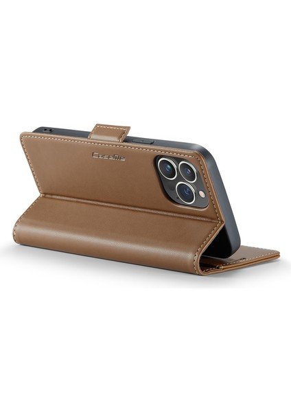 Iphone 14 Pro Pu Deri Rfıd Engelleyen Telefon Kılıfı Stand Cüzdan Flip Cover-Brown (Yurt Dışından) fırsatları