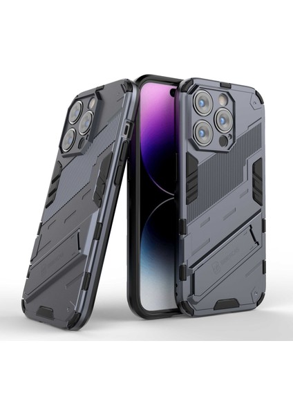 Iphone 14 Pro Telefon Kılıfı 6.1 Inç Hibrid Kickstand Hard Pc Yumuşak Tpu Şok Geçirmez Koruyucu Kapak-Karanlık-Mavi (Yurt Dışından) fiyatları