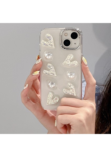 Iphone 14 Lazer Kalpler Için Cep Telefon Kılıfı Elektrokaplama Sert Akrilik+Tpu Telefon Kapağı Inci Dekoru (Yurt Dışından) fırsatları