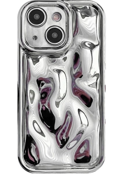 Iphone 14 Meteorit Doku Elektraplatma Yumuşak Tpu Cover-Silver Için Şok Geçirmez Telefon Kasası (Yurt Dışından)