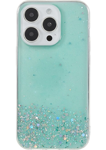Iphone 14 Pro Fone Case Starry Sky Epoxy Mobil Kapak Yumuşak Tpu Şok Geçirmez Anti-Sracratch Sparkle Kapak-Cover (Yurt Dışından)