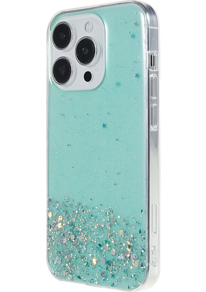 Iphone 14 Pro Fone Case Starry Sky Epoxy Mobil Kapak Yumuşak Tpu Şok Geçirmez Anti-Sracratch Sparkle Kapak-Cover (Yurt Dışından)