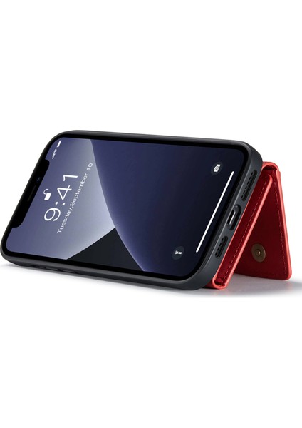 Iphone 14 Pro Telefon Kılıfı Için 6.1 Inç Çizik Dirençli Manyetik Emilim Kickstand Tasarımı Mobil Kapak Çıkarılabilir Cüzdan-Kırmızı ile (Yurt Dışından) modelleri