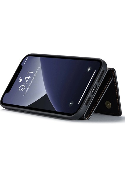 Iphone 14 Pro Telefon Kılıfı Için 6.1 Inç Çizik Dirençli Manyetik Absorpsiyon Kickstand Tasarımı Mobil Kapak Çıkarılabilir Cüzdan-Siyah (Yurt Dışından) modelleri