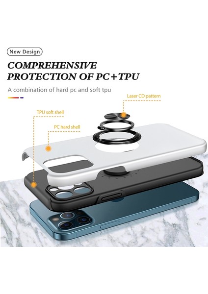Iphone 14 Pro Telefon Kılıfı 6.1 Inç Sert Pc+Yumuşak Tpu Iyi Korunmuş Giyim Karşıtı Kılıf Aracı Montaj Kickstand Anti-Drop Telefon Kabuğu Kapak Silver (Yurt Dışından) fırsatları