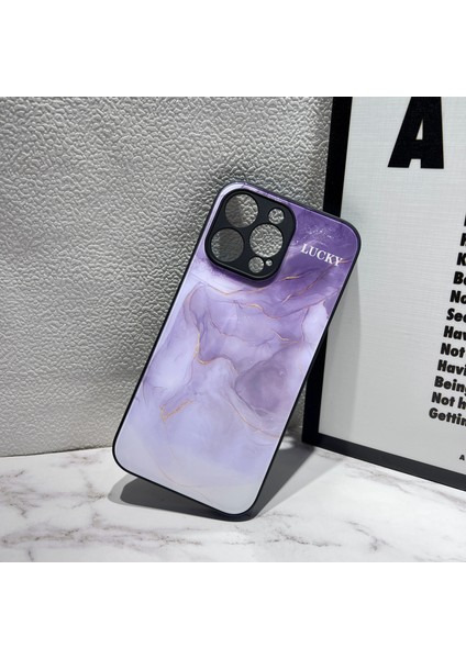 Iphone 14 Pro Gold Folyo Sabit Cam+Tpu Telefon Kapağı Mürekkep Yıkama Boyama Tasarım Cep Telefonu Kılıf Ilanı (Yurt Dışından)