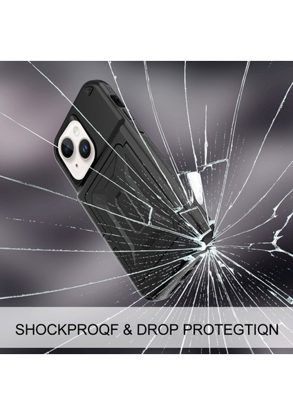 Iphone 14 Ayna Fonksiyon Kartı Tutucu Pc+Tpu Kalınlaştırılmış Hibrit Kapak Black Için Kickstand Telefon Kılıfı (Yurt Dışından) fiyatları