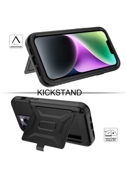 Iphone 14 Ayna Fonksiyon Kartı Tutucu Pc+Tpu Kalınlaştırılmış Hibrit Kapak Black Için Kickstand Telefon Kılıfı (Yurt Dışından) fırsatları