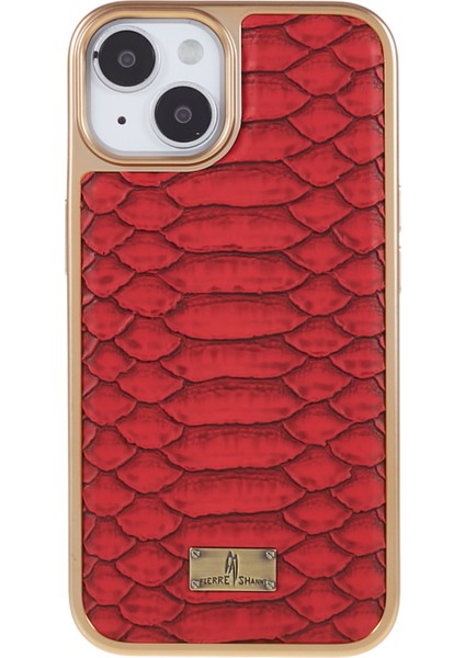 Iphone 14 Telefon Kasası Için Python Doku Pu Deri Kaplı Tpu Telefon Geri Kasa Elektrofüze Anti-Düşme Anti-Çizik Kapak Kırmızısı (Yurt Dışından)
