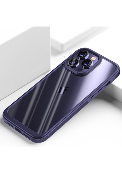 Iphone 14 Pro Için Yumuşak 6.1 Inç Clear Pc+Yumuşak Tpu Çizgiye Döküm Anti-Kılavuzu Kapak Telefon Geri Kılıf Düzenli (Yurt Dışından) modelleri