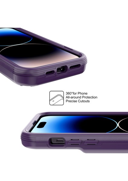 Iphone 14 Pro Kickstand Pc+Tpu Kasası Kasası Fonksiyon Kartı Tutucu Kılave Telefonu Kapak Işık Mor Mor (Yurt Dışından) modelleri