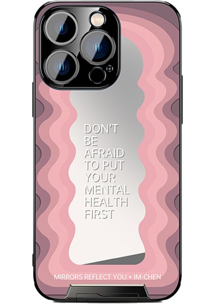 Iphone 14 Pro Phone Case Için Ilham Kelime Aynası Tpu+Pc Şok Geçirmez Kapak Çekme Kickstand-Pink ile (Yurt Dışından)