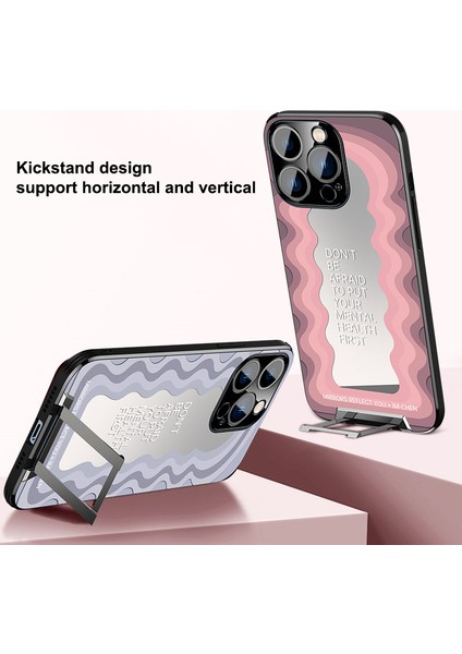 Iphone 14 Pro Phone Case Için Ilham Kelime Aynası Tpu+Pc Şok Geçirmez Kapak Çekme Kickstand-Pink ile (Yurt Dışından) fiyatları