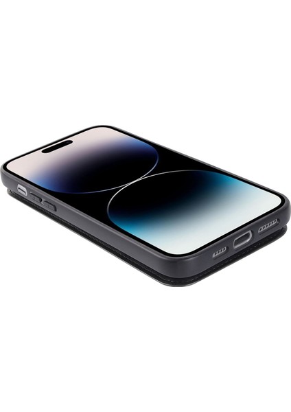 Iphone 14 Pro Pu Deri Kaplamalı Tpu Şok Geçirmez Telefon Kapak Black Için Kart Tutucu Kılıf (Yurt Dışından)